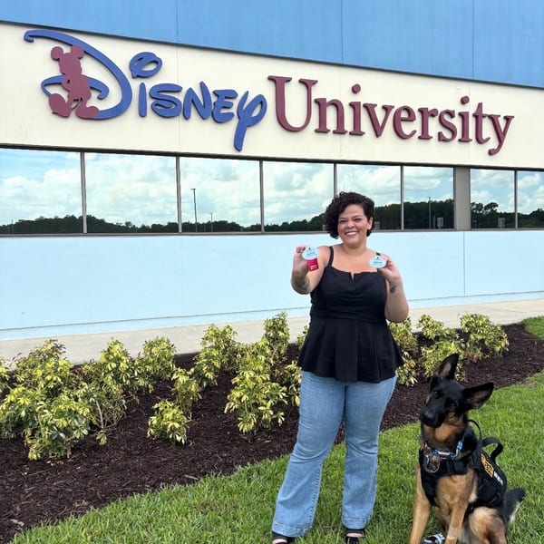 Arkyn with their service dog Dog name